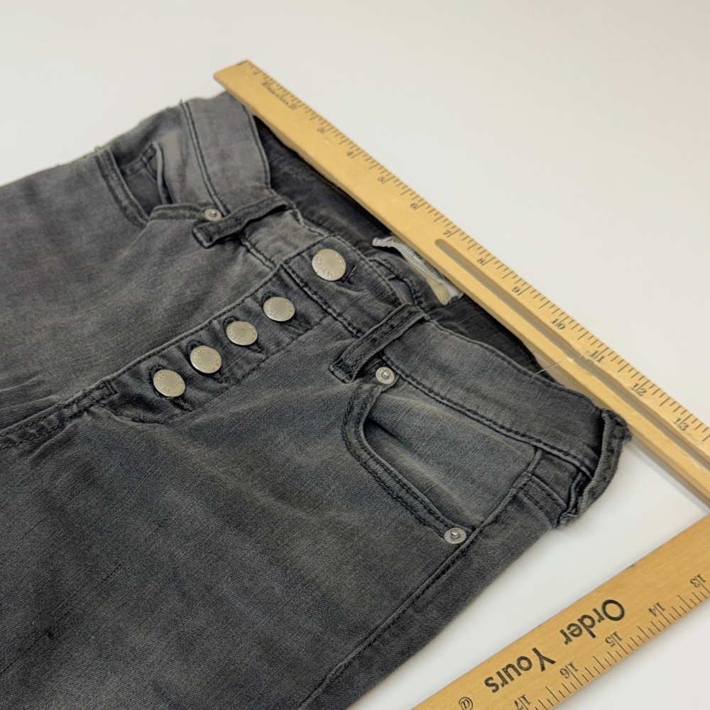 Free People Jeans Womens 26 Gray High Rise Button Fly Raw Hem Skinny Boho Indie - Picture 7 of 10